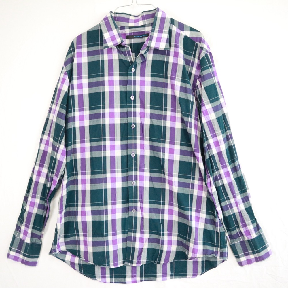 Zachary Prell Shirt Mens XL Business Casual Button Up Plaid Long Sleeve